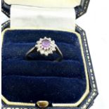 9ct gold amethyst & diamond ring 2.2g