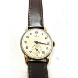 gents vintage 9ct gold Smiths deluxe presentation back watch is ticking