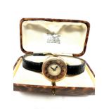 ladies 9ct gold wristwatch the watch is ticking boxed