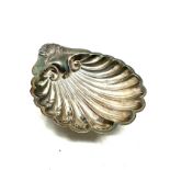 Vintage silver oyster shell dish measures approx 10.5cm by 8cm Birmingham silver hallmarks
