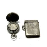 Antique silver sovereign case & vesta case for restoration