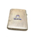 Military badge detail silver cigarette case