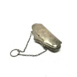 Antique silver purse interior worn Birmingham silver hallmarks