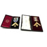 2 boxed hallmarked silver masonic jewels