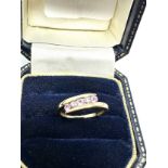 9ct gold pink sapphire & diamond ring 1.8g