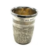 silver just a thimble full shot cup Birmingham silver hallmarks measures approx height 5.5cm