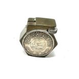 Vintage silver coin set cigarette lighter