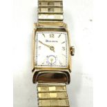 Vintage Bulova 10k gold filled case the watch winds & ticks