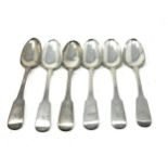 6 georgian scottish silver table spoons