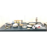 Selection of miscellaneous to include pottery, silver plate, coins, glass etc