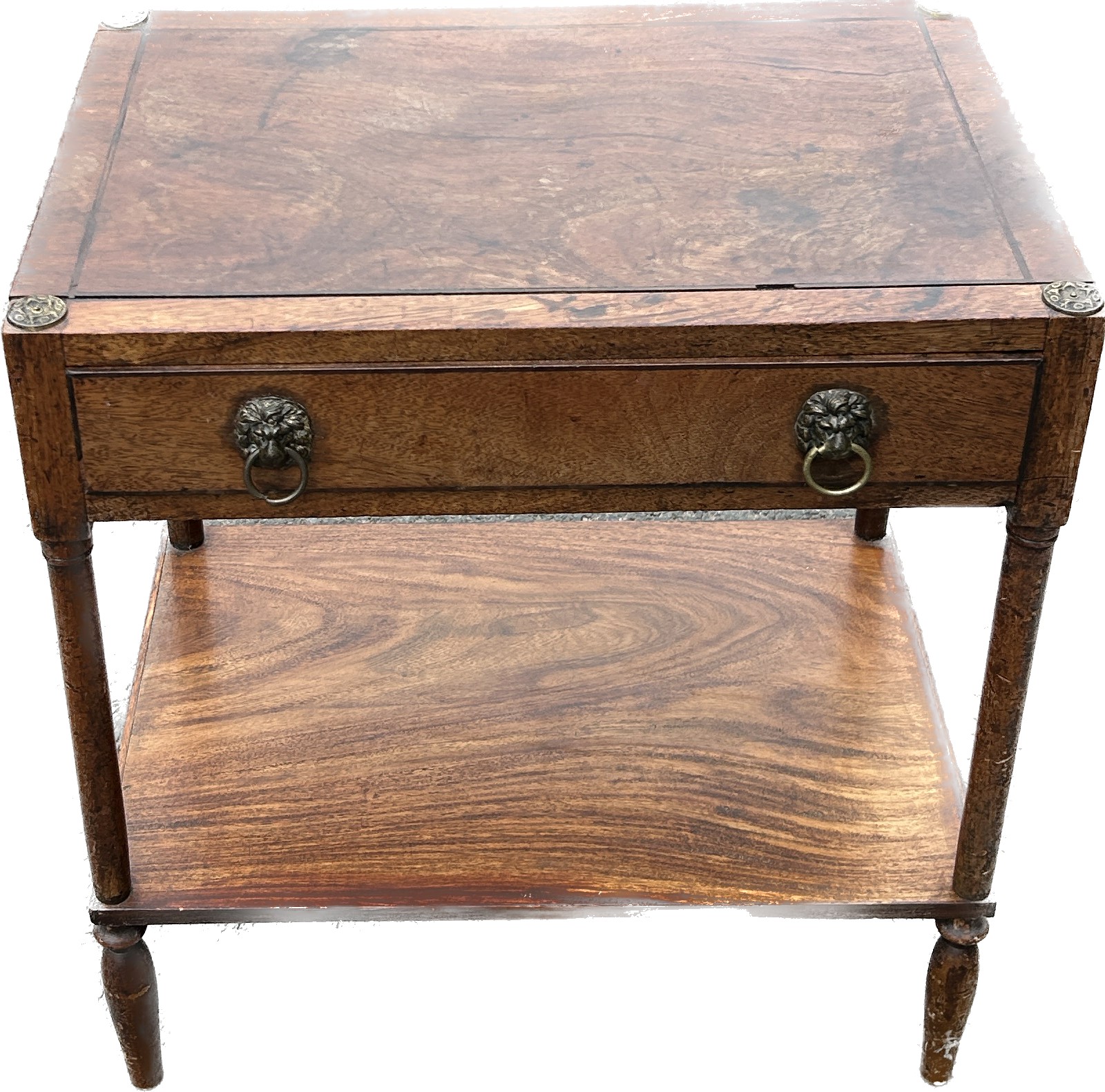 Antique mahogany side table, Height 23 inches, Width 21 inches, Depth 14 inches