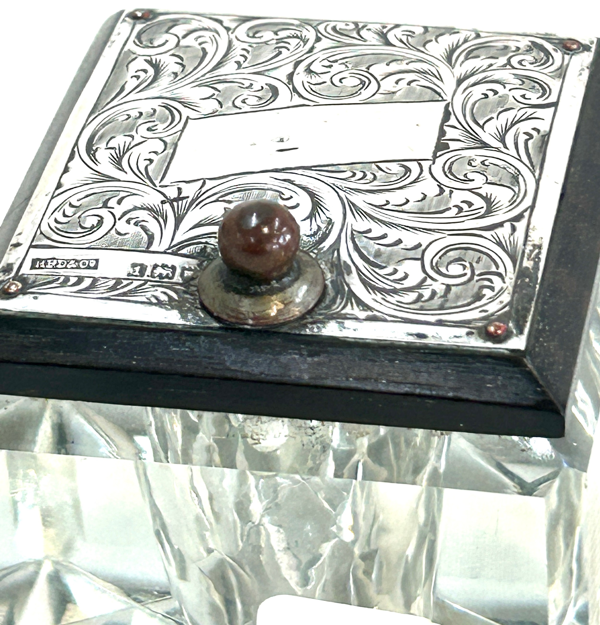 Vintage silver topped inkwell by HFD&co - Image 3 of 3