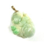 Chinese Jade pendant with 18ct gold top