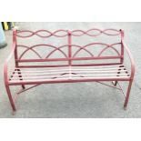 Vintage metal garden bench, approximate measurements: Height 32inches, length 56 inches