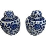 Pair of large oriental ginger jars, the pier china, height approximately 12 inches