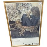 Framed Poster of Lucian Frued Hayward gallery poster measures approximately 80cm tall 54cm wide
