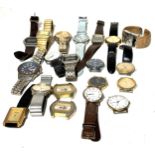 Large selection of 20 gents vintage wrist watches for spares or repairs all untested