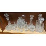 Selection of assorted glassware includes decanters etc