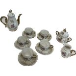 5 place setting oriental tea service, made in Japan includes 5 cups 5 saucers tea pot, milk jug