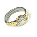 Ladies 9ct gold Omega wristwatch winds up and ticks