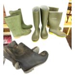 Selection of wellington boots includes Dunlop etc