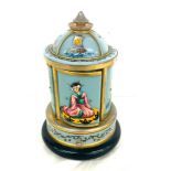 Vintage hand painted oriental lipstick holder, not working