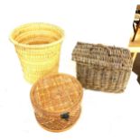 3 Vintage baskets, damage to one