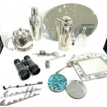 Selection of vintage miscellaneous items to include cocktail shaker, candle accessories,