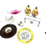 Selection of miscellaneous includes hand painted chinese plate with 4 character mark, Beswick,