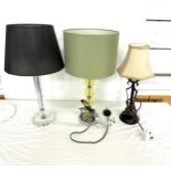 3 Modern bedroom lamps 22.5 inches tall
