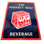 Vintage Oxo enamel sign, approximate measurements: 12 inches by 16 inches