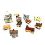 Selection of small cottage ornaments includes the old coffee house, Post office etc