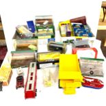 Selection of empty car boxes includes Corgi, matchbox, Dinky SRN6 hover craft model etc