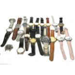 Large selection of 20 gents vintage wrist watches for spares or repairs all untested