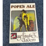 Vintage hand painted pub sign measures approx 26 inches tall by 24 inches wide