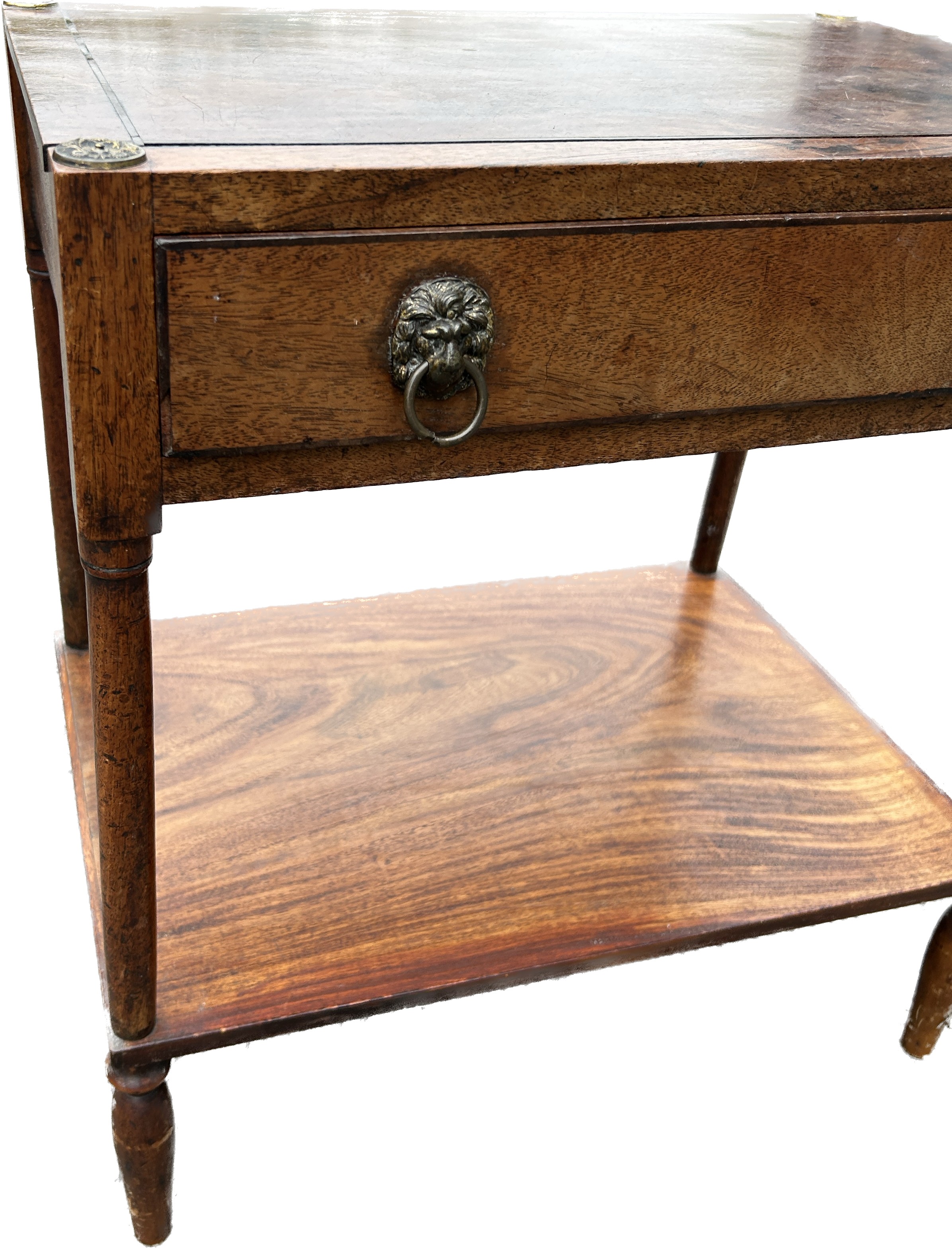 Antique mahogany side table, Height 23 inches, Width 21 inches, Depth 14 inches - Image 2 of 4