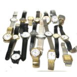 Large selection of 20 gents vintage wrist watches for spares or repairs all untested