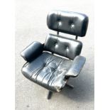 1970s Eames style lounge chair in leather,