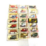 Selection of approximately 20 boxed LLedo die cast cars includes Exchange mart, Wonder beard, Texaco