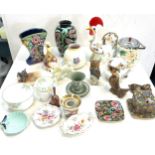 Selection of named items to include Old Country Rose teapot, Anysley vase , Malin, Wedgwood etc