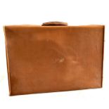 Antique pig skin leather suitcase/vanity case. Marked army and navy makers London. Inside partly