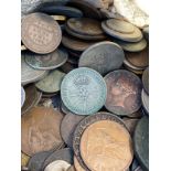 Selection of vintage and later coins half farthings,1700s, 1800s etc