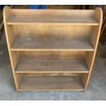 4 Shelf wall hanging open front oak bookcase by Remploy measures approximately 35 inches tall 30