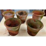 Selection 5 vintage terracotta plant pots, overall height of each 20 inches, diameter 22 inches