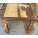 Oak barley twist drawer leaf table, top need restoring but other wise in good solid condition