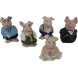 Selection of Nat West money bank pigs includes Woody, Annabel, Maxwell, Lady Hilary and Sir