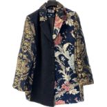 Ladies main pol coat 4 buttons flower design