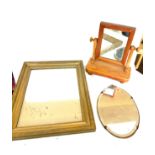 3 Vintage mirrors includes dressing table and wall hanging