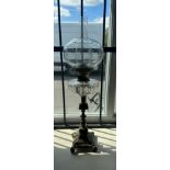 Victorian oil lamp and shade, approximate overall height 27 inches