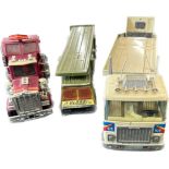 Three large vintage lorry toy vehicles plastic and metal to include Nylint corp rockford U.S.A,